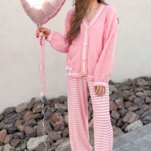Heart Cable Knit Cardigan